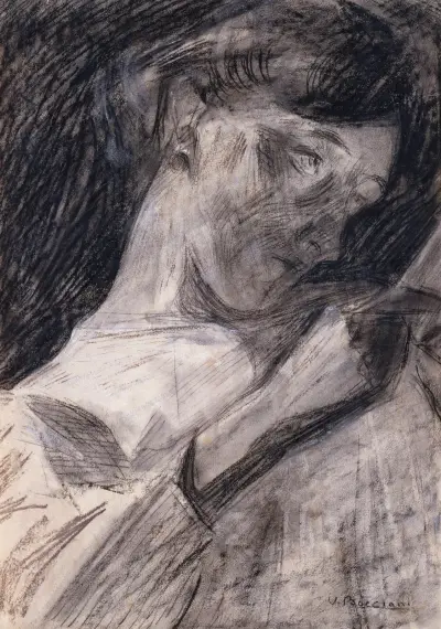 Young Woman Reading (Ines) av Umberto Boccioni