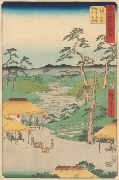 Hodogaya, 1855 av Utagawa Hiroshige