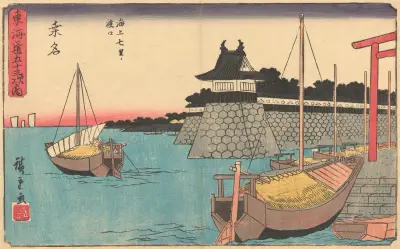 Kuwana, 1841 av Utagawa Hiroshige