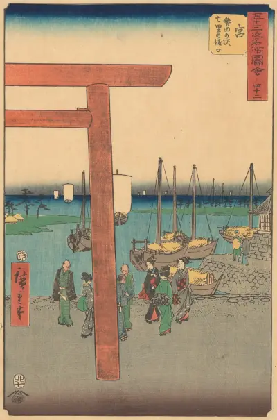 Miya, 1855 av Utagawa Hiroshige