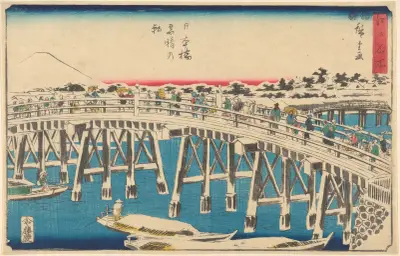 Nihonbashi in Snow av Utagawa Hiroshige