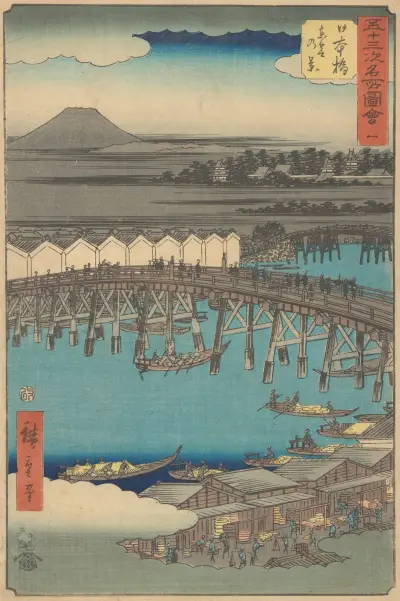 Nihonbashi, 1855 av Utagawa Hiroshige