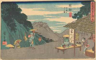 Okabe, 1841 av Utagawa Hiroshige