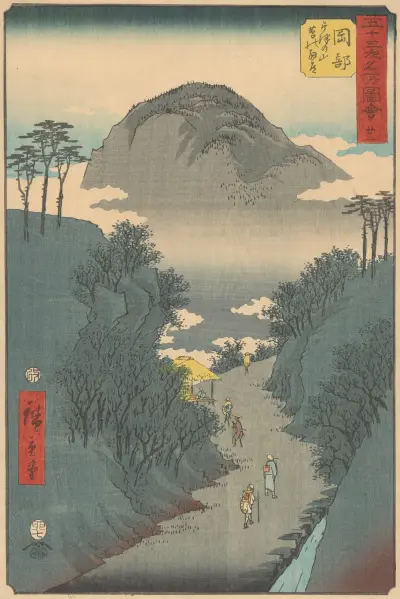 Okabe, 1855 av Utagawa Hiroshige