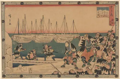 The Ronin Embarking av Utagawa Hiroshige