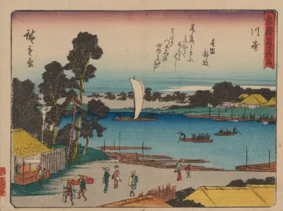 Pięćdziesiąt trzy stacje Tōkaidō, pl. 03, Utagawa Hiroshige