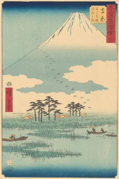 Yoshiwara, 1855 av Utagawa Hiroshige