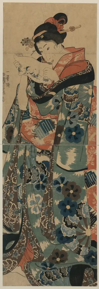 Fumi yomu musume av Utagawa Kuniyoshi