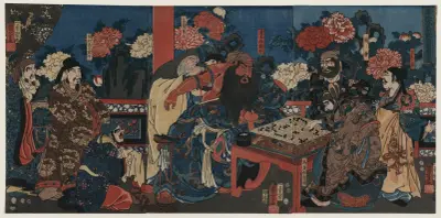 Kada hone o kezurite kan’u yakizu o ryōji suru zu av Utagawa Kuniyoshi