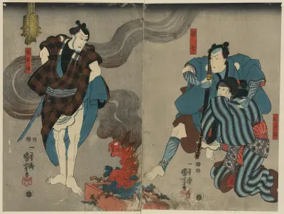 Oyone magoshichi taheiji av Utagawa Kuniyoshi