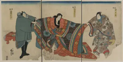 Taira no munemori mikazuki osen ebizako no jū av Utagawa Kuniyoshi