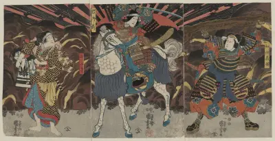 Wada yoshimori tomoe gozen yamabuki av Utagawa Kuniyoshi