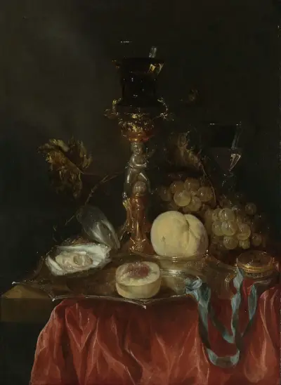 Still Life with Silver-Gilt Glass Holder av Abraham van Beyeren