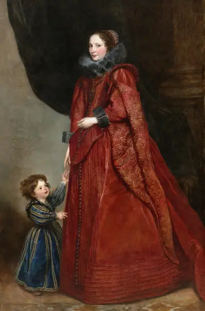 A Genoese Lady with Her Child av Anthony van Dyck