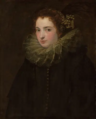 A portrait of a noblewoman av Anthony van Dyck