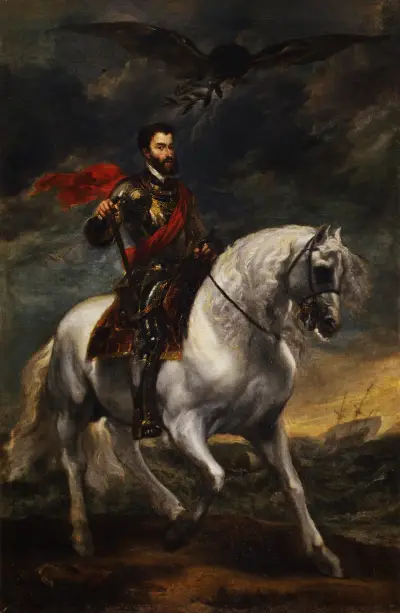 Equestrian portrait of the Emperor Charles V av Anthony van Dyck