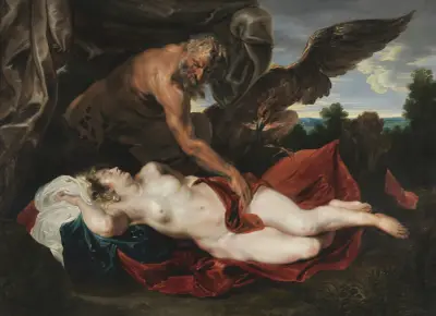 Jupiter and Antiope av Anthony van Dyck