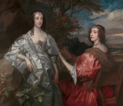 Katherine, Countess of Chesterfield, and Lucy, Countess of Huntingdon (1636 to 1640) av Anthony van Dyck