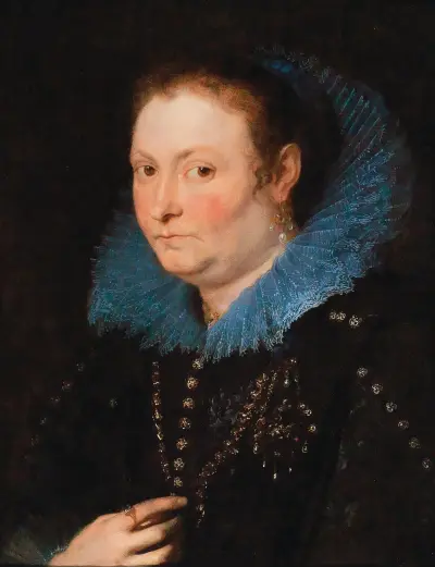 Portrait Of A Lady, Half-Length, Said To Be A Genoese Noblewoman av Anthony van Dyck