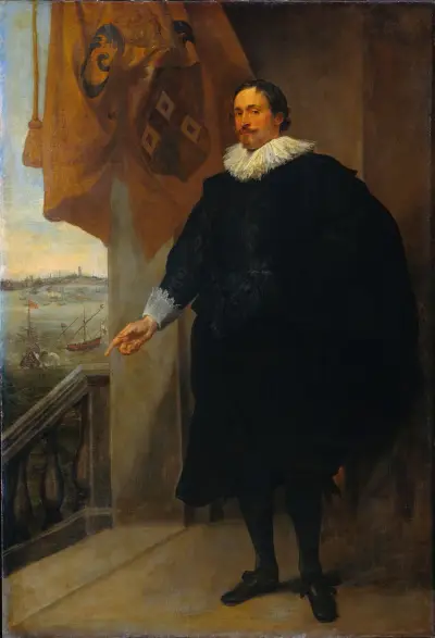 Portrait of a Nobleman, possibly Adriaan van der Borcht av Anthony van Dyck