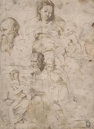 Sheet of Studies av Anthony van Dyck