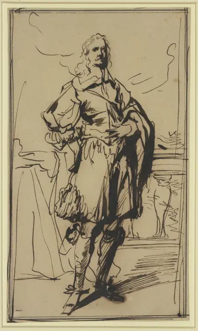 Studie zu einem Kavalierbildnis av Anthony van Dyck