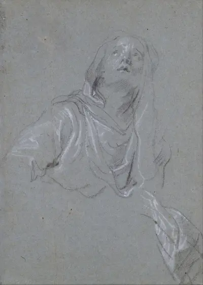 Studie einer nach oben blickenden Madonna von Anthony van Dyck