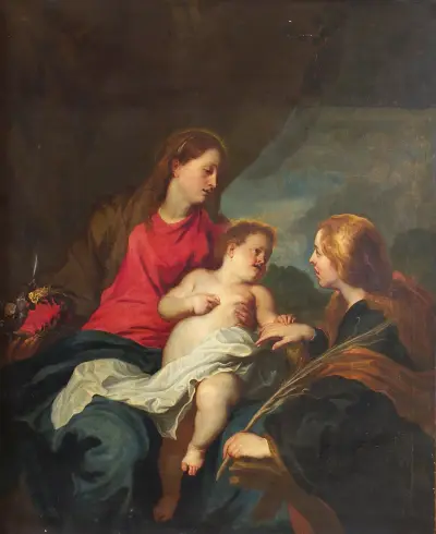 The Mystic Marriage of St Catherine of Alexandria av Anthony van Dyck