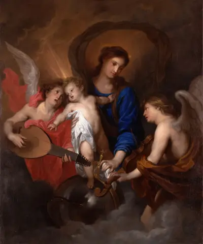Virgin and Child with Music-Making Angels av Anthony van Dyck