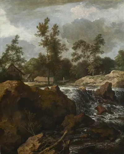 Landscape with Waterfall av Allaert van Everdingen