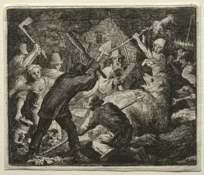Peasants Attack the Bear av Allaert van Everdingen
