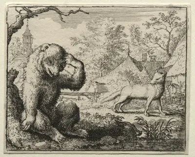 Reynard Chides the Injured Bear av Allaert van Everdingen