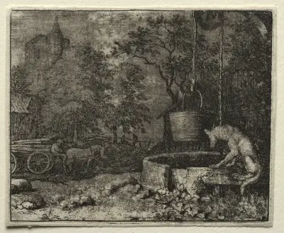 Reynard Tricks the Wife of the Wolf av Allaert van Everdingen