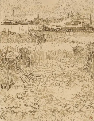 Arles; View from the Wheatfields av Vincent van Gogh