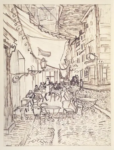 Kaféterrassen på kvällen av Vincent van Gogh