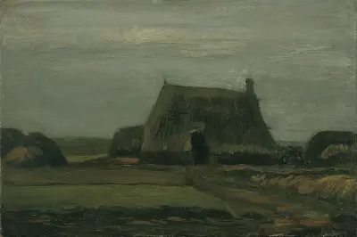 Farm with stacks of peat av Vincent van Gogh
