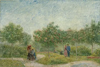 Garden in Montmarte with lovers av Vincent van Gogh