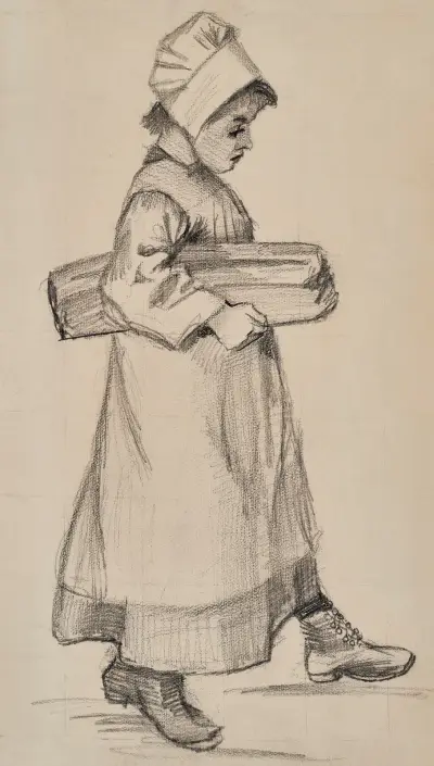 Jong meisje met een brood (Young Girl with a Loaf of Bread) av Vincent van Gogh