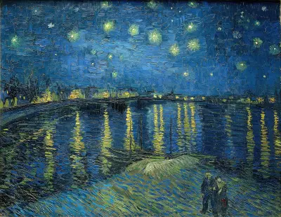 Stjärnenatt över Rhône av Vincent van Gogh