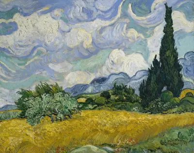 Wheat Field with Cypresses av Vincent van Gogh