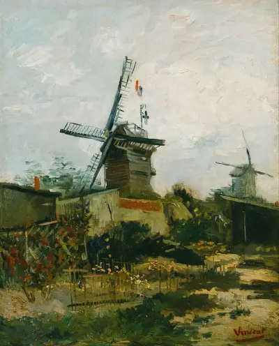 Windmills on Montmartre av Vincent van Gogh