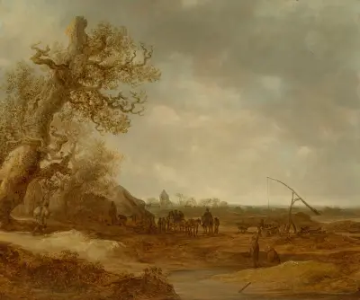 Ett dynlandskap med figurer av Jan van Goyen
