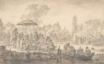 En marknad av Jan van Goyen