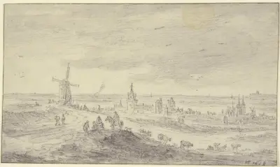 Ansicht von Kleve mit Schwanenburg und Stiftskirche av Jan van Goyen