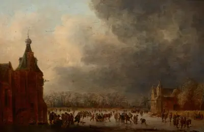 På skridskobanan av Jan van Goyen