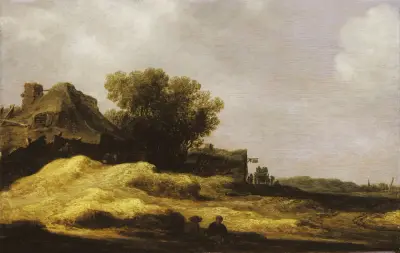Dynlandskap med värdshus av Jan van Goyen
