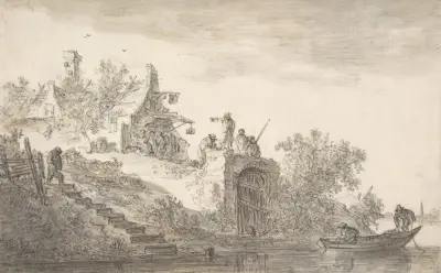 Landskap med figurer av Jan van Goyen
