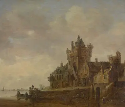 Old Castle Gate in Nijmegen av Jan van Goyen