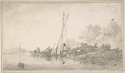Flodlandskap av Jan van Goyen