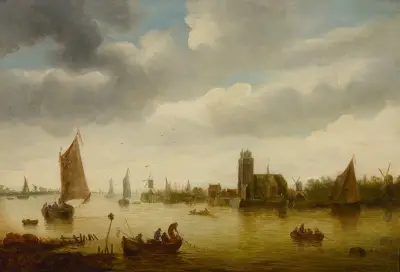 Rivieralandskap av Jan van Goyen